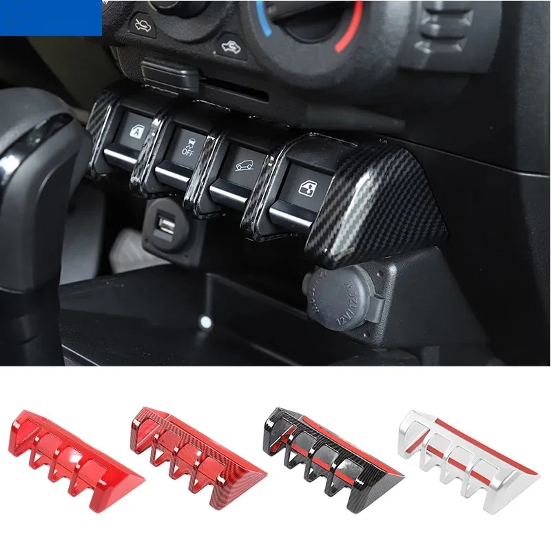 

Sansour Car Stickers for Suzuki Jimny 2019+ Car Window Lifting Switch Button Dcoration Cover Accessories for Suzuki Jimny 2019+