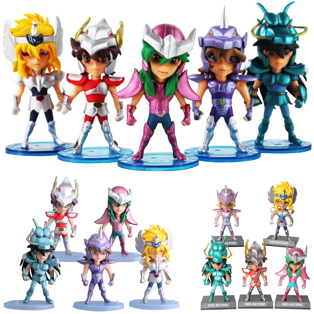 

5 pcs/set Anime Saint Seiya Knights of the Zodiac Shiryu Shun Jabu Hyoga PVC Action Figure Collection Model Toys Dolls