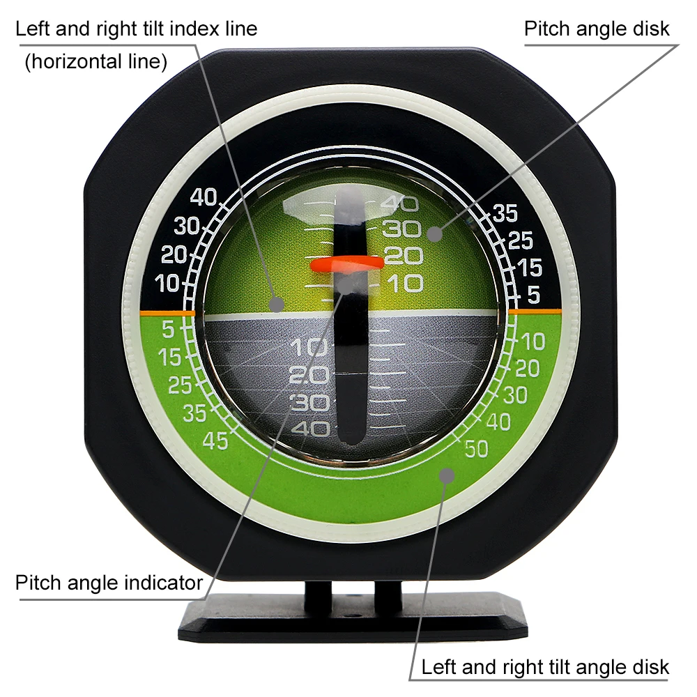 

Car Compass Car Vehicle Declinometer Gradient Auto Slope Meter Level Built-in LED Inclinometer Angle High-precision