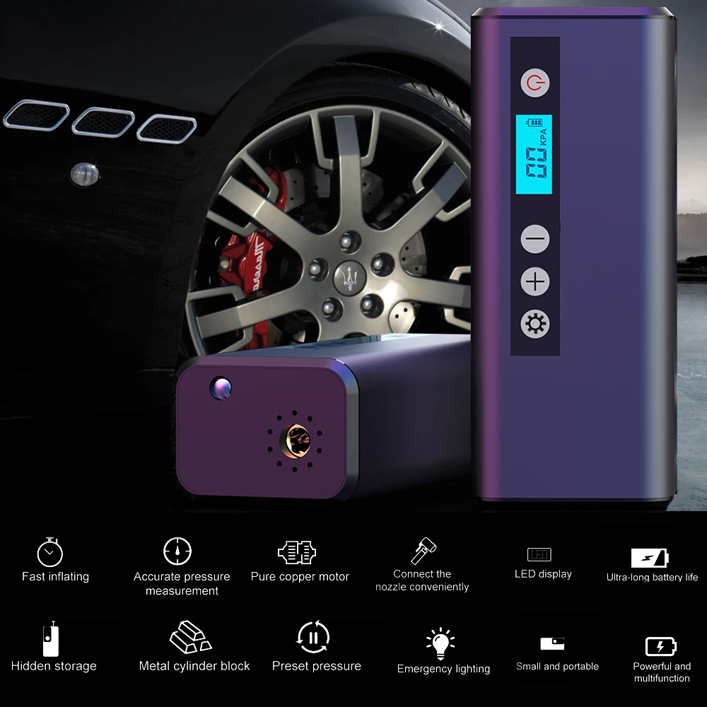 Preço Anchtek Carro Recarregável Pneu Inflator Sem Fio Portátil Compressor Digital Pneu De Carro Bomba Para Pneus De Bicicleta Carro Bolas