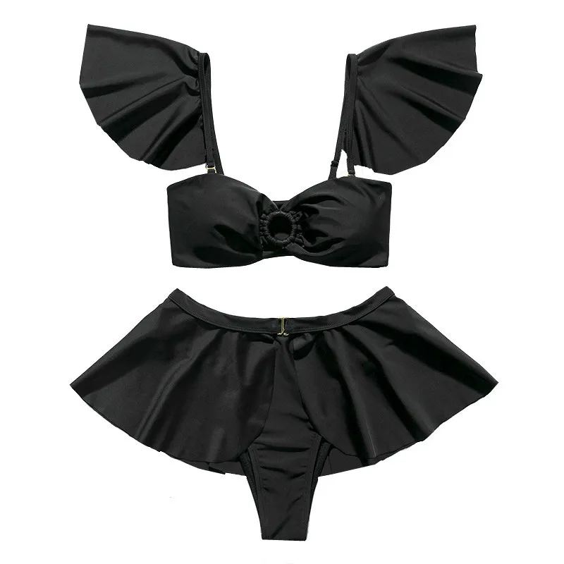 

Liegrasse Sexy Bikini Swimsuit Women High Waist Bikini Set Ruffle Bathing Suit Sexy Swimwear Dress Monokini Beachwear