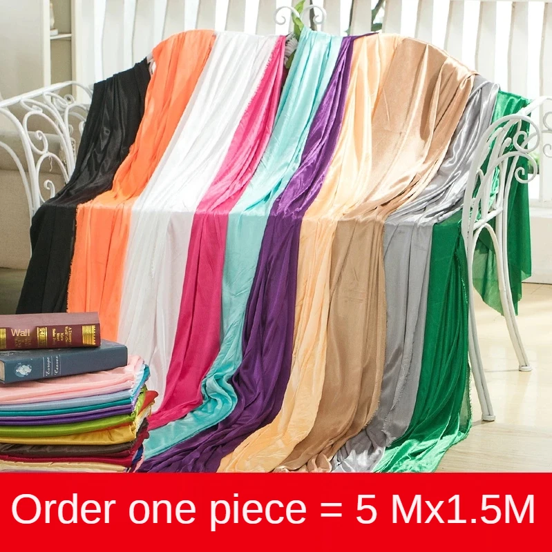 

Pearlescent Ice Silk Satin Fabric By The 5 Meters Per for Curtain Wedding Background Light Gauze Stage Decoration Sewing Cloth