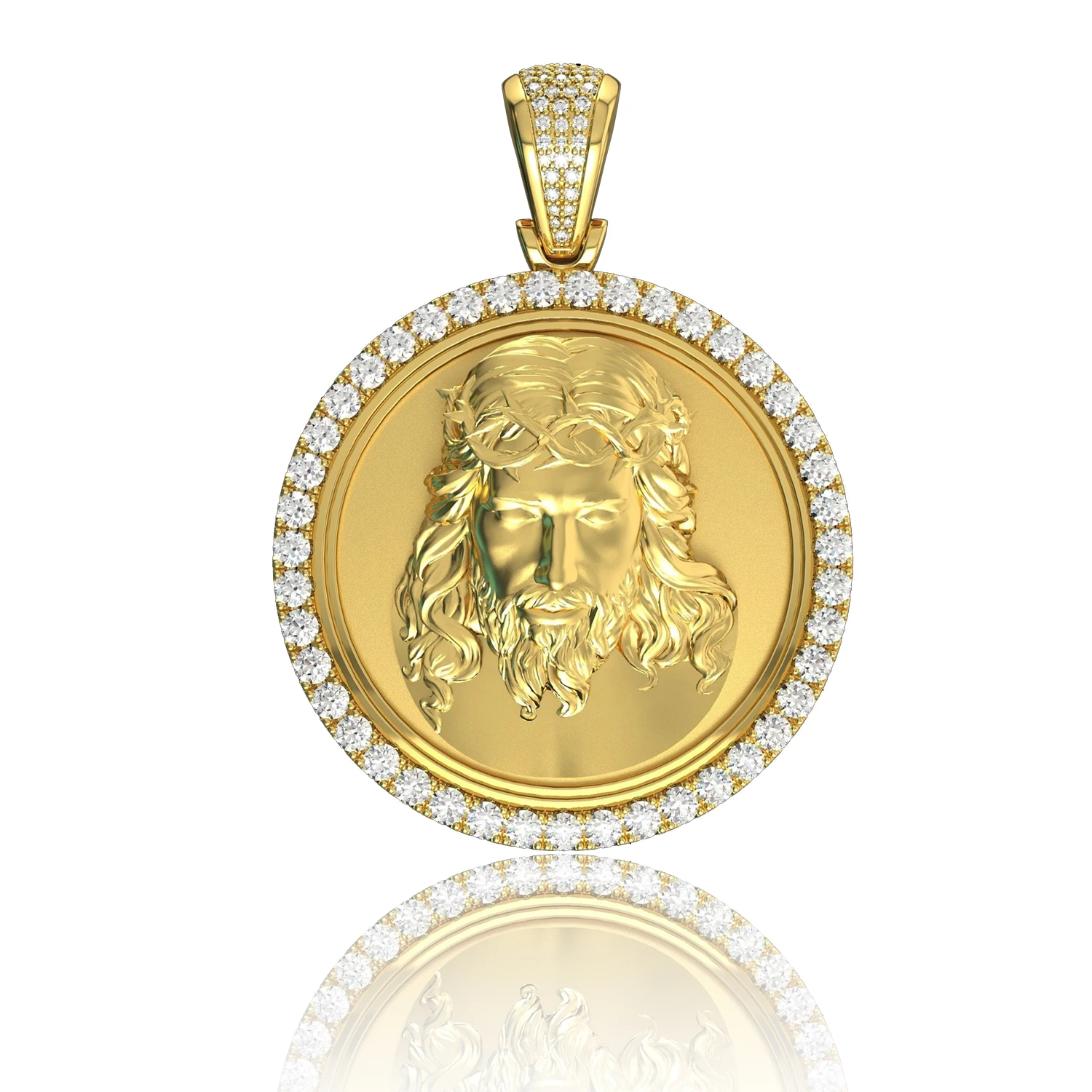 

Vintage Christ Jesus Pendant Necklace Fashion AAA Cubic Zircon Cross Chain Heavy Men Jewelry Gift Religious Christian Jewelry