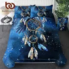 Постельное белье BeddingOutlet с рисунком Ловец снов, Королевский размер, пододеяльник с синим принтом в стиле бохо, 3 предмета, домашний текстиль с белоголовым орлом