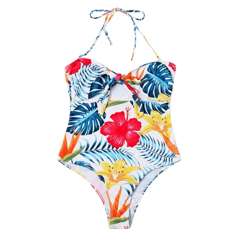 

Balight Summer Sexy Cut Out Floral Swimwear One Piece Swimsuit Women Bathing Suit Push Up Monokini Swim Suit Beach Wear Femal
