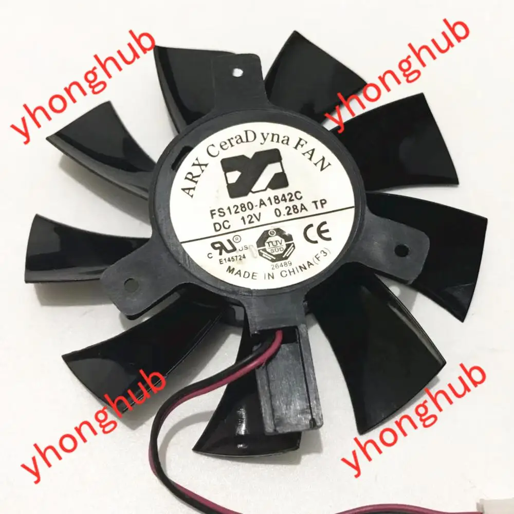 ARX FS1280-A1842C DC 12V Dia. Двухпроводный серверный безрамочный вентилятор 75 мм c. T.C 40 мм