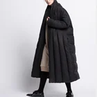 Женский пуховик свободного кроя, длинная стеганая куртка, однотонная куртка свободного кроя, Большие теплые пальто, зима 2019