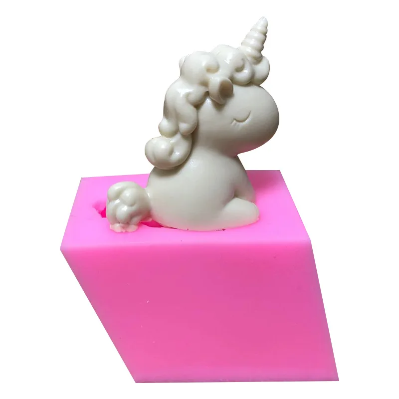 

Cute Cartoon Unicorn Shaped Cake Decoration Mold 3D Food Grade Silica Gel Mold DIY Baking Tool Chocolate Kitchen Supplies