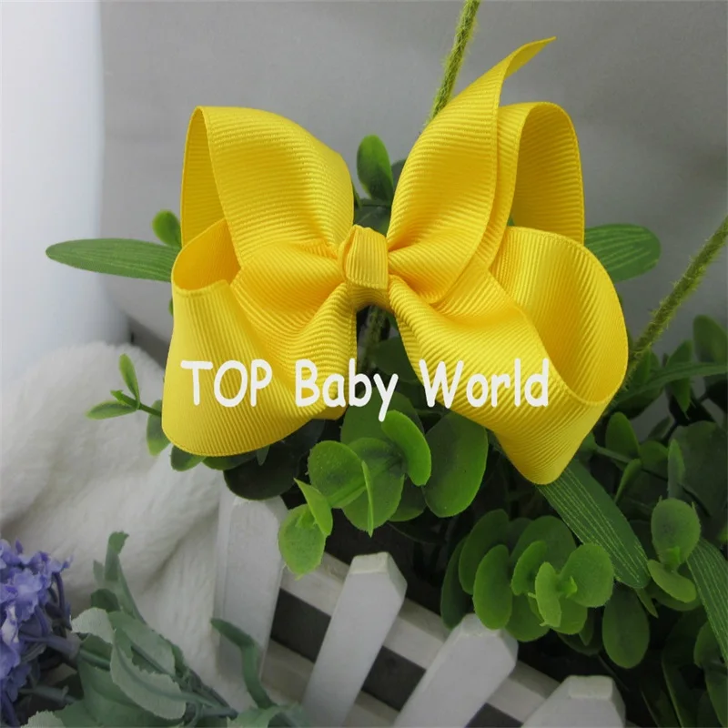 XIMA 50 шт./лот 25 цветов 4 дюймовая атласная лента бантики для волос с зажимом детей