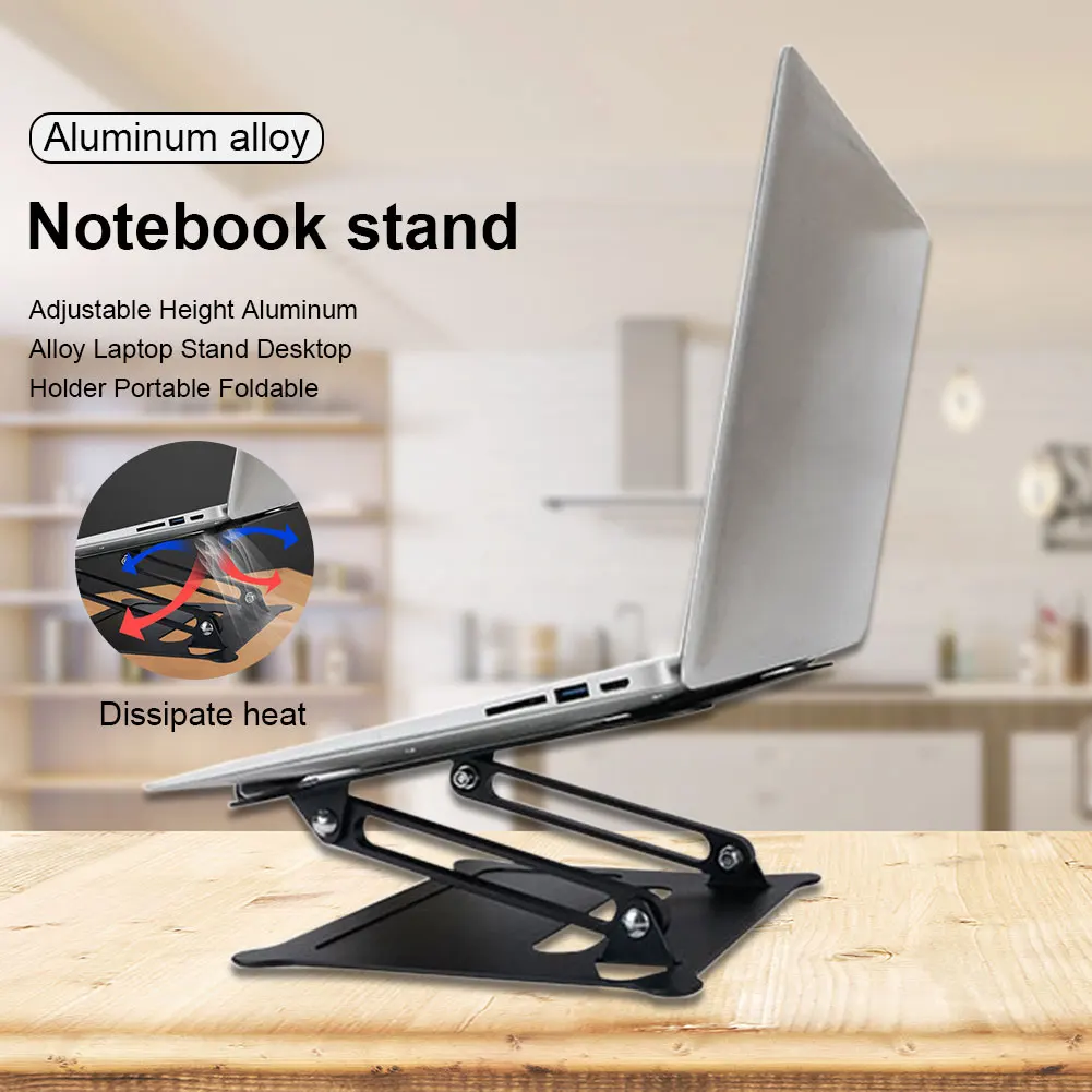 

Cooling Ergonomic Aluminum Alloy Computer Laptop Stand Desktop Holder Notebook Portable Foldable Non Slip Adjustable Height
