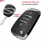 Обновленный пульт дистанционного управления KEYECU, 433 МГц, чип FSK ID46 для Лада, Приора, калина, 3 кнопки