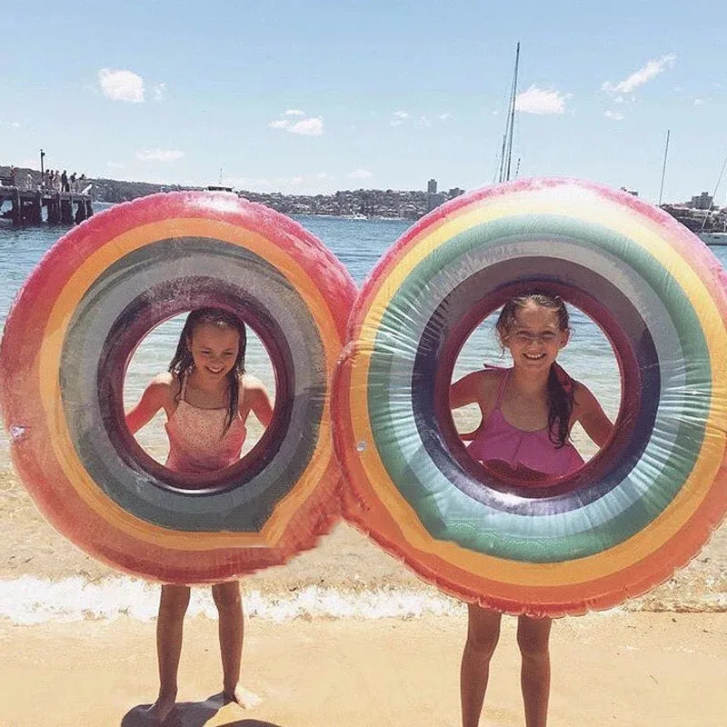 Детский Взрослый Большой прозрачный радужный надувной плавающий круг