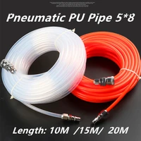 101520m high pressure flexible polyurethane tubing pneumatic pu pipe tube hose with connector air fuel tools for compressor