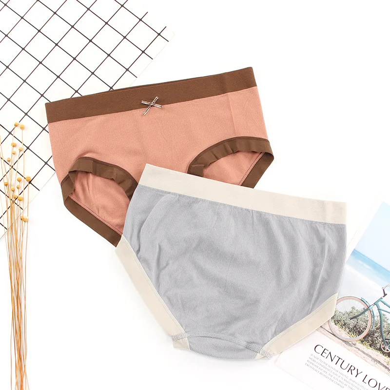 

Модные женские трусики с бантом, дышащие Бесшовные женские трусики, мягкие цветные женские трусы