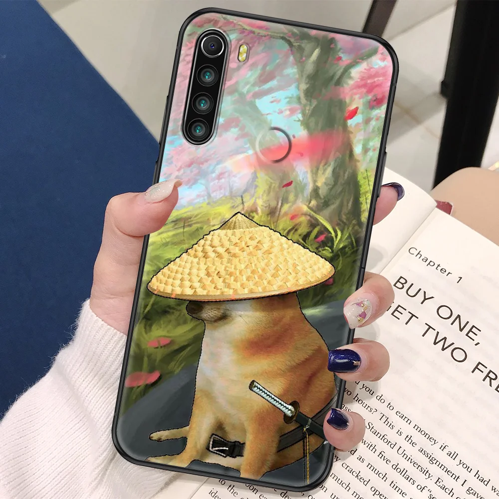 Чехол Doge Dog Cheems meme для телефона Xiaomi Redmi Note 7 8 9 10 7A 8T 9A 9T 9S 10S Pro Черный силиконовый