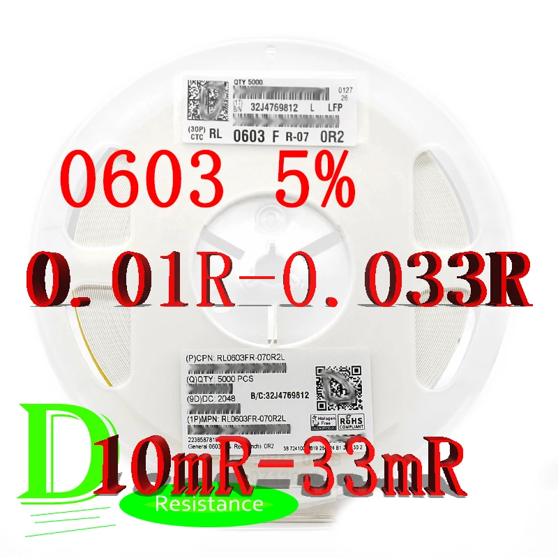 

Резистор низкого сопротивления SMD, 100, 0603, 5%, серия 0,01r, 0,012r, 0,015r, 0,018r, 0,02r, 0,022r, 0,025r, 0,027r, 0,03r, 0,033r, RL0603JR-07 шт.
