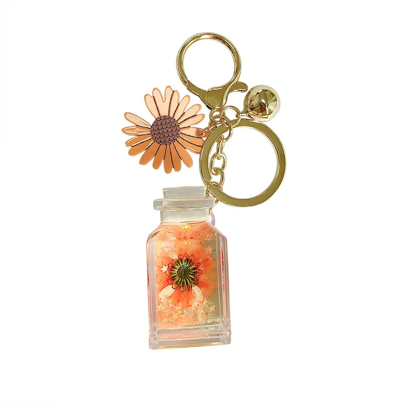 

Girl Little Daisy Cute Keychain Acrylic Bottle Cartoon Doll Student Mobile Phone Bag Ornament
