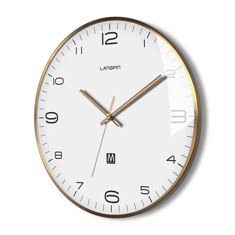 

Large Silent Wall Clock Nordic Metal Living Room Wall Watch Bedroom Clock Kitchen Reloj Cocina Gift Idea Modern Design DD45WC