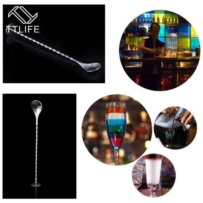 TTLIFE нержавеющая стальной Резьбовой стержень ложка мордочка палка кофе Коктейль