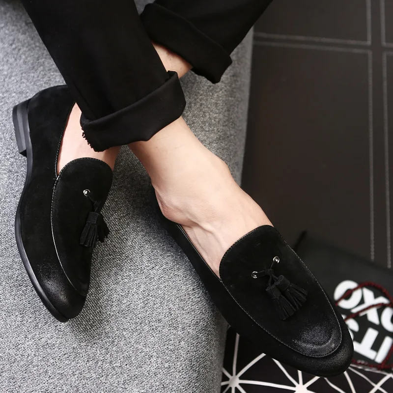 NPEZKGC New Arrival Casual Mens Shoes Suede Leather Men Loafers Moccasins Fashion Low Slip On Flats oxfords | Обувь