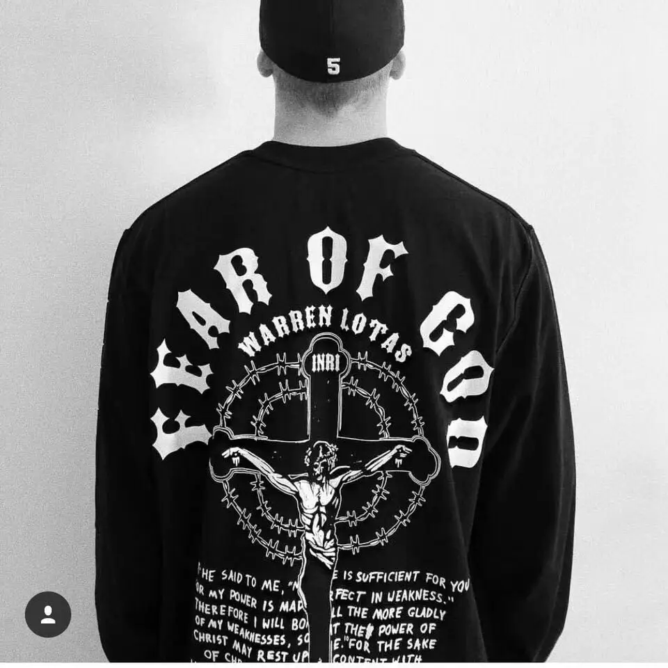 

Fear of God FOG Christmas Jesus Religious Limited Cross Long Sleeve T-Shirt | 6626