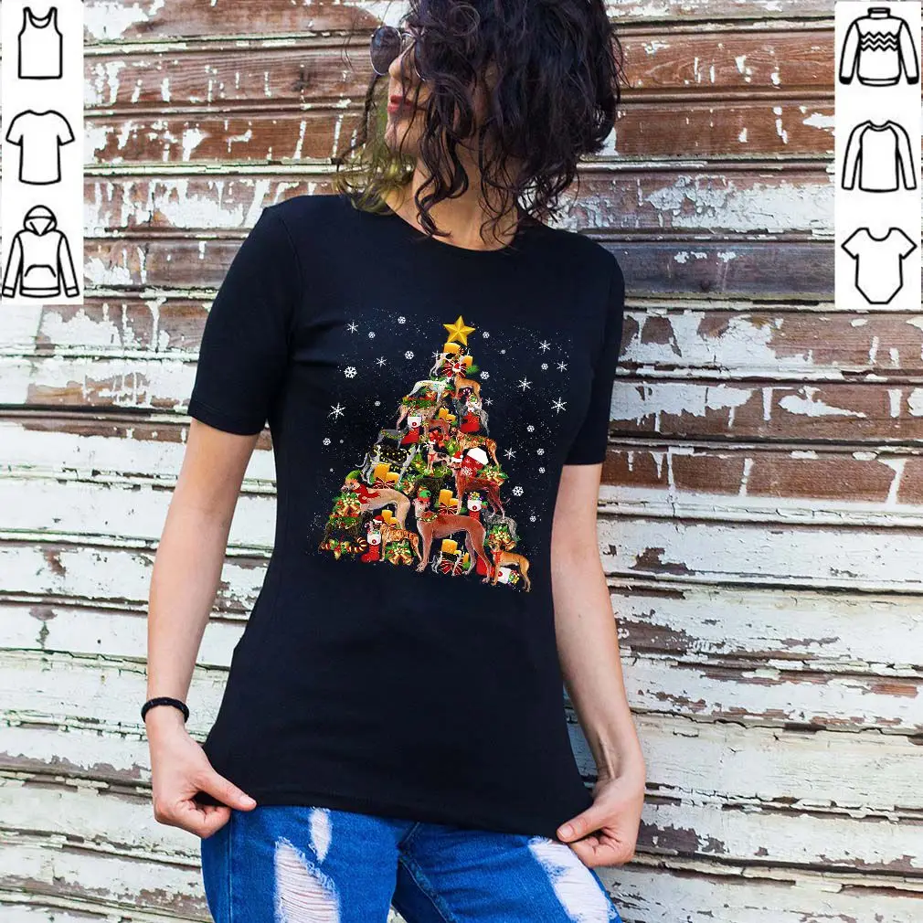 Грейхаунд футболки с рисунком елки Забавный Рождественский собачников Для