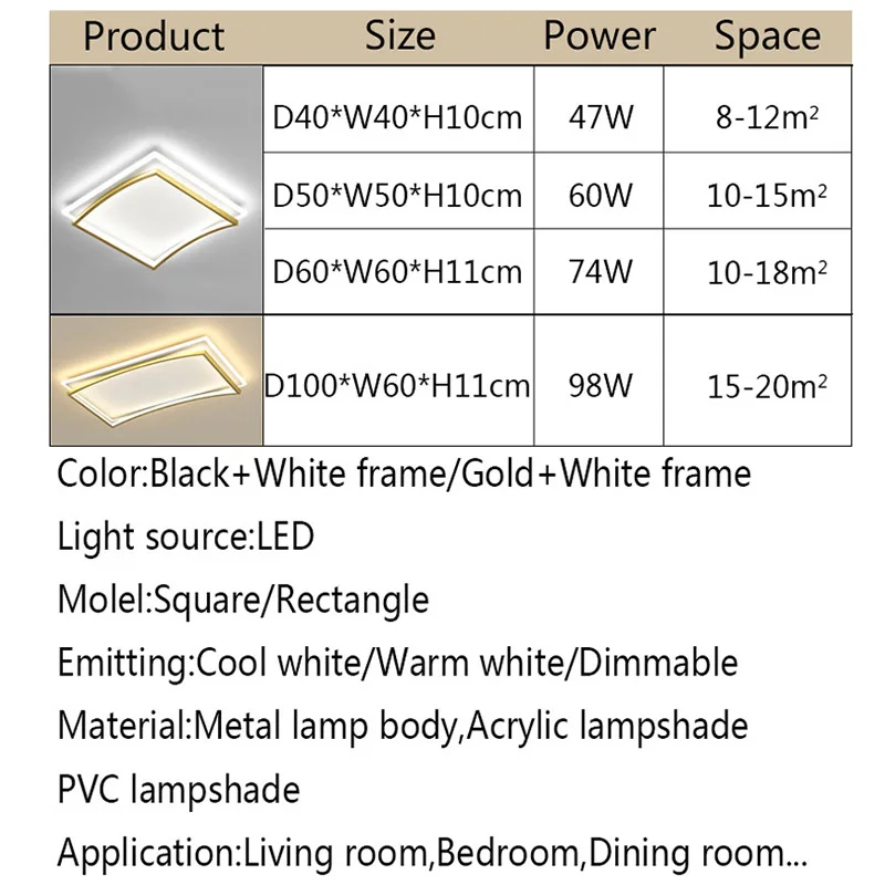 Moderno Luz de techo Led accesorio de iluminación para interior 110V 220V lámpara de techo para el hogar dormitorio comedor sala de la lámpara