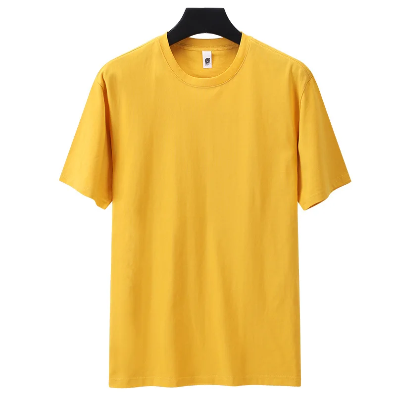 

2021 new pure cotton men's short-sleeved round neck solid color t-shirt tide brand men's bottoming shirt