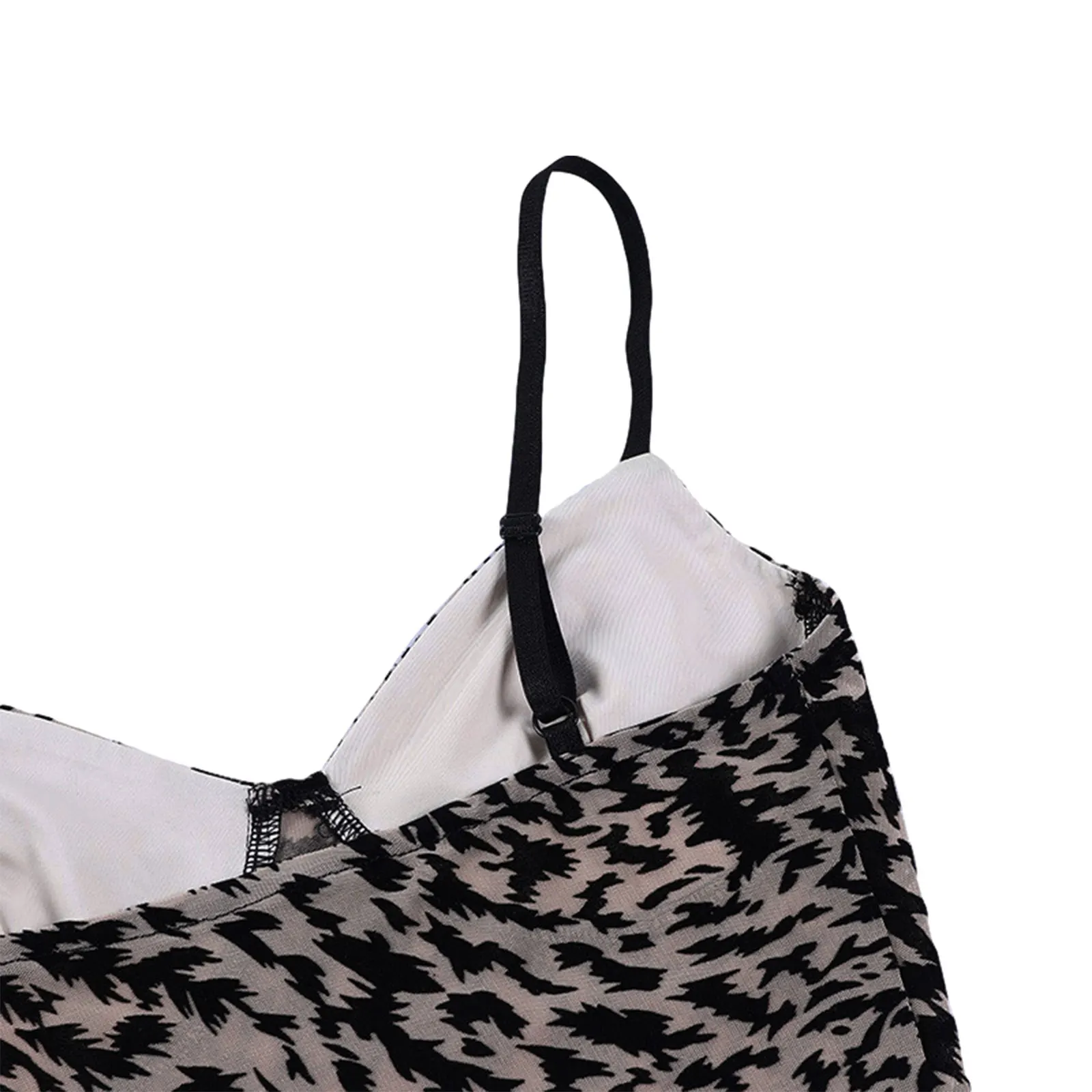 

Women Sexy Leopard Bodycon Tank Tops Spaghetti Straps V Neck Printed Party Club Camisole Crop Tops