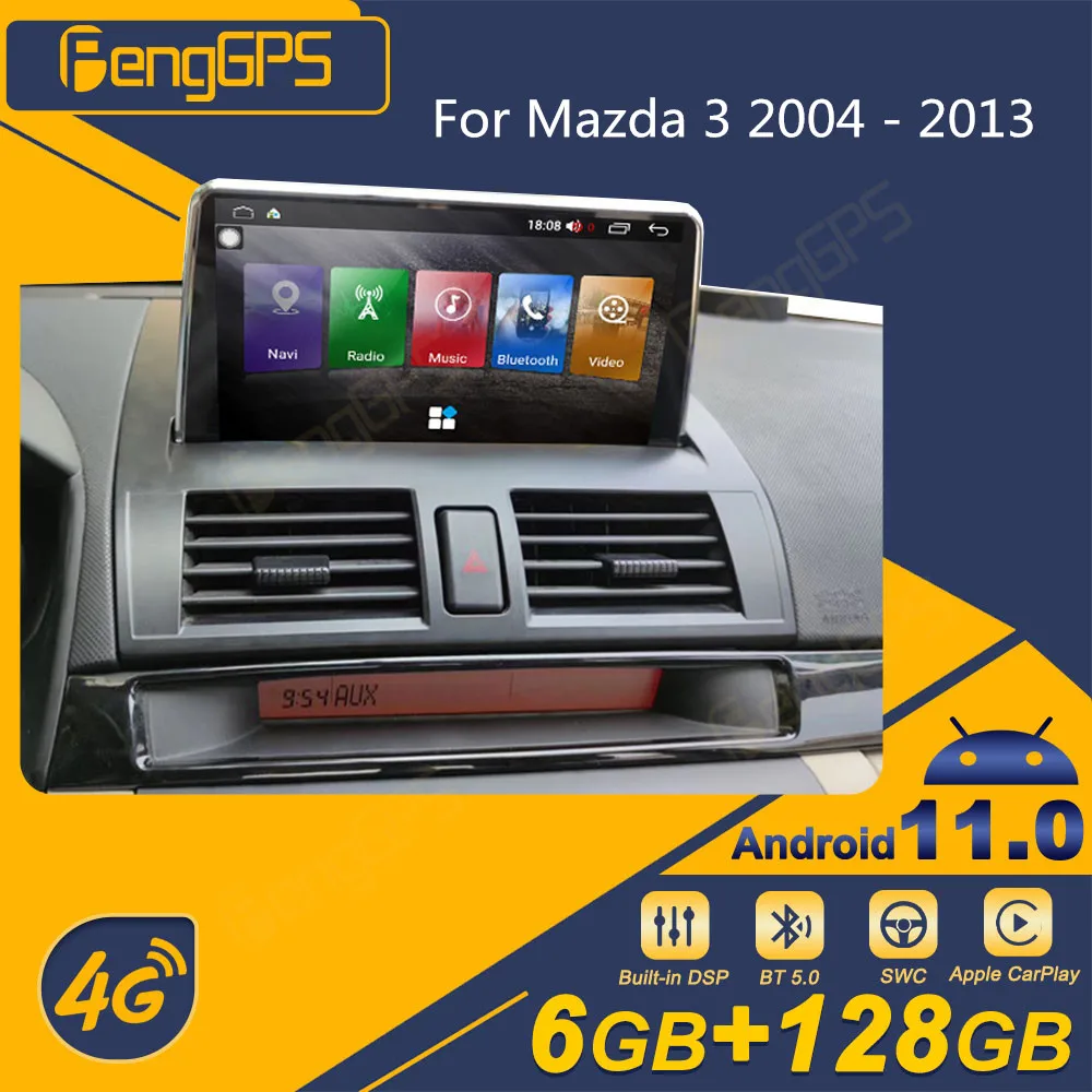 Radio con GPS para coche, reproductor Multimedia con Android, 2Din, estéreo, DVD, Navi, unidad principal de pantalla, para Mazda 3, años 2004 a 2013