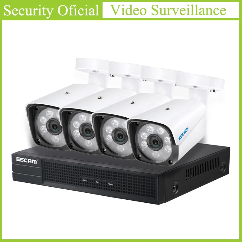 4 канала 1080P POE Система видеонаблюдения NVR комплекты шт. H.265 IP-камера наружная IP66