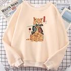 Толстовка мужская, осенняя, мягкая, с принтом катаны, в японском стиле