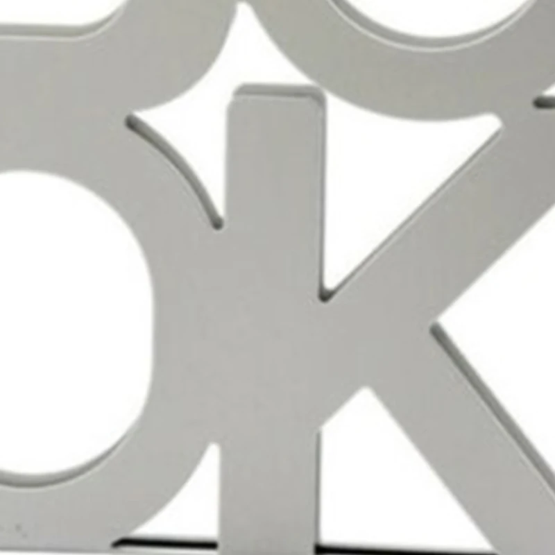 

2 x Heavy Duty Metal Book Ends Letter BOOK Style Bookends Office Stationery(White)