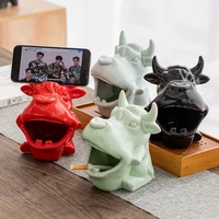 home accessories ceramic ashtray mobile phone display bracket household living room ornaments creative gift box ashtray