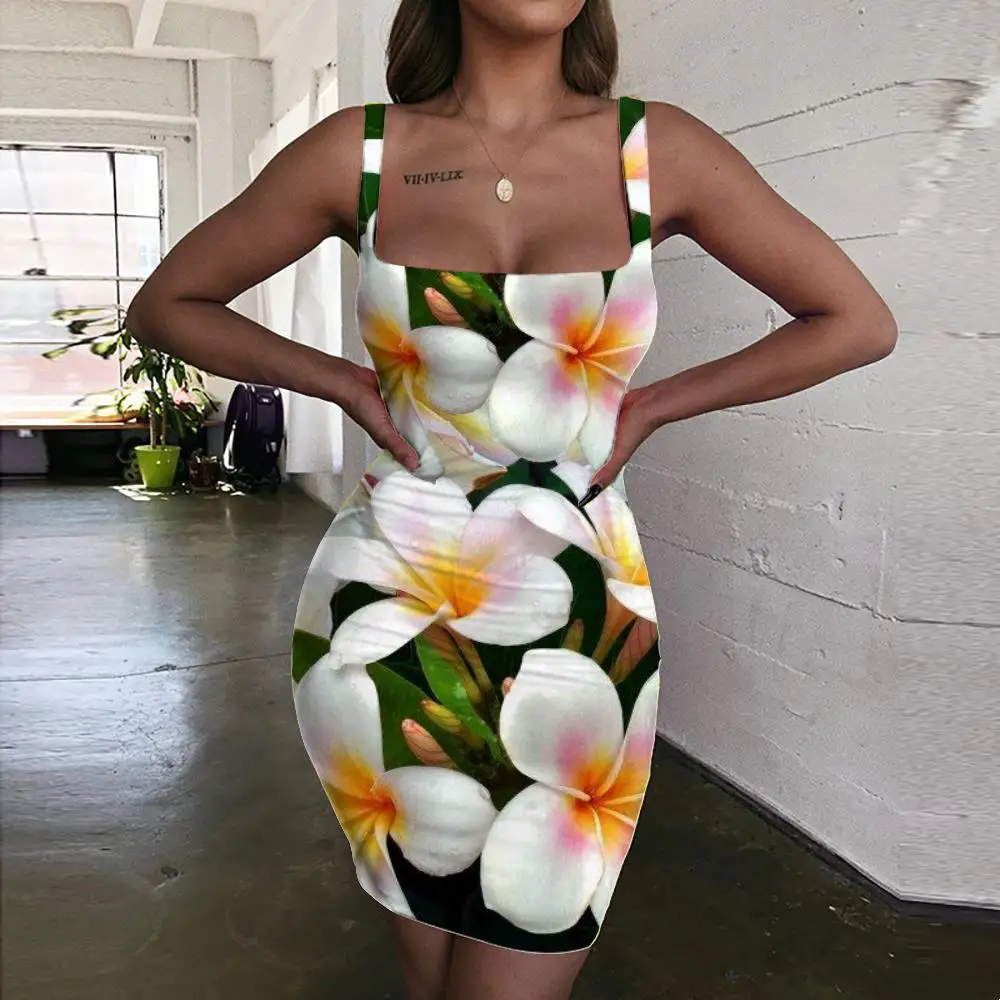 

Giyu Flowers Dress Women Plum Blossom Vestido Sexy Pink 3d Print Lovely Ladies Dresses Womens Clothing Plus Size Short