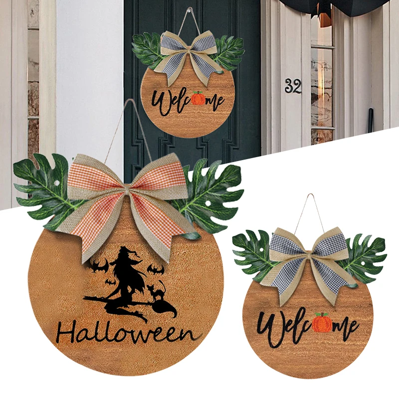 

New 1pcs Halloween Wooden Hanging Ornament Pumpkin Pendants Halloween Party Decoration for Home Door Hanging Signs