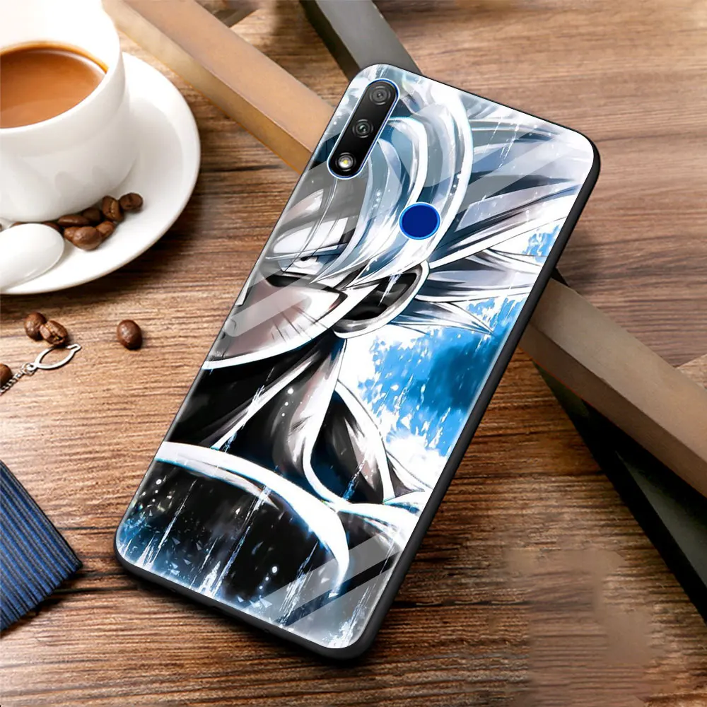 

DBZ Anime Phone Case Cover for Honor 8X 9X Pro 10 20 30 Lite Plus Luxury Tempered Glass Soft Edge Shell Funda Coque