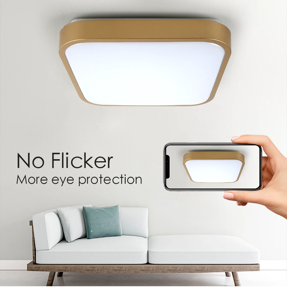 

Led Ceiling Lamp in Square 12W Surface Fixtures LED Ceiling Lamps with Optical Lens for Home Room Ceiling Lighting Fixture White