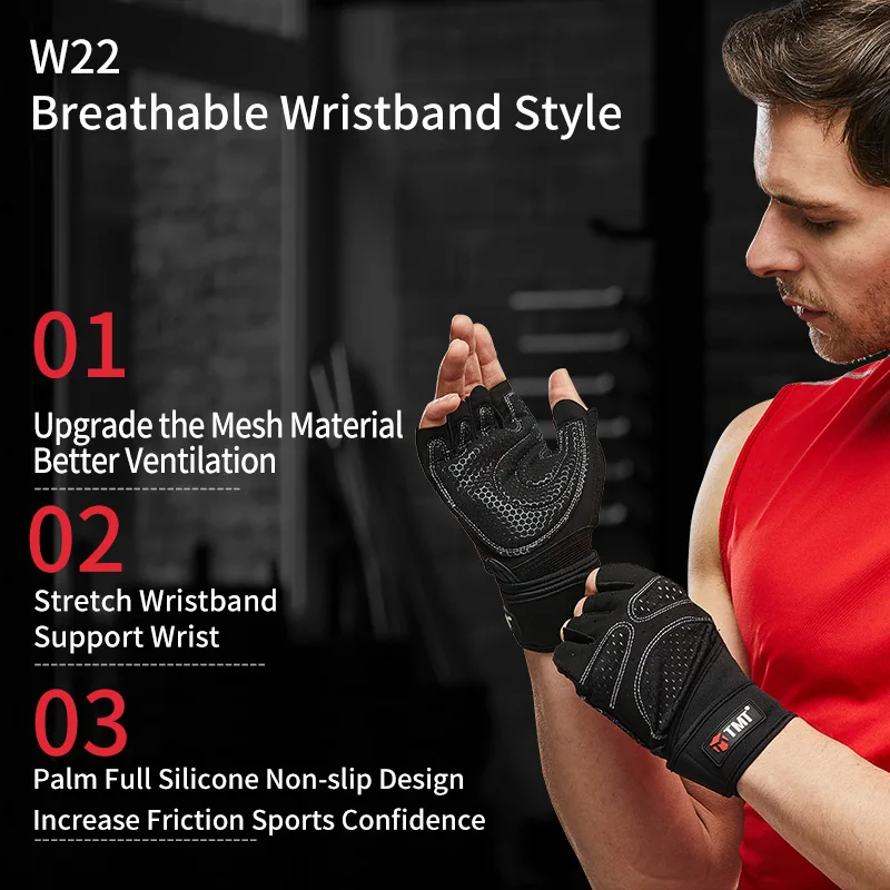 TMT перчатки для тренажерного зала дышащие тяжелого веса упражнений поднятия