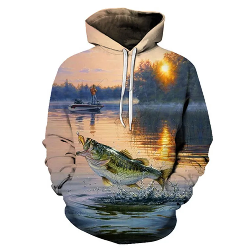 

2021 3D Fish Hoodie Men Funny Sweatshirts Tropical Fishinger Tuna Print Sweatshirt Carp Hoodies Anime Hip Hop Mens Clothing