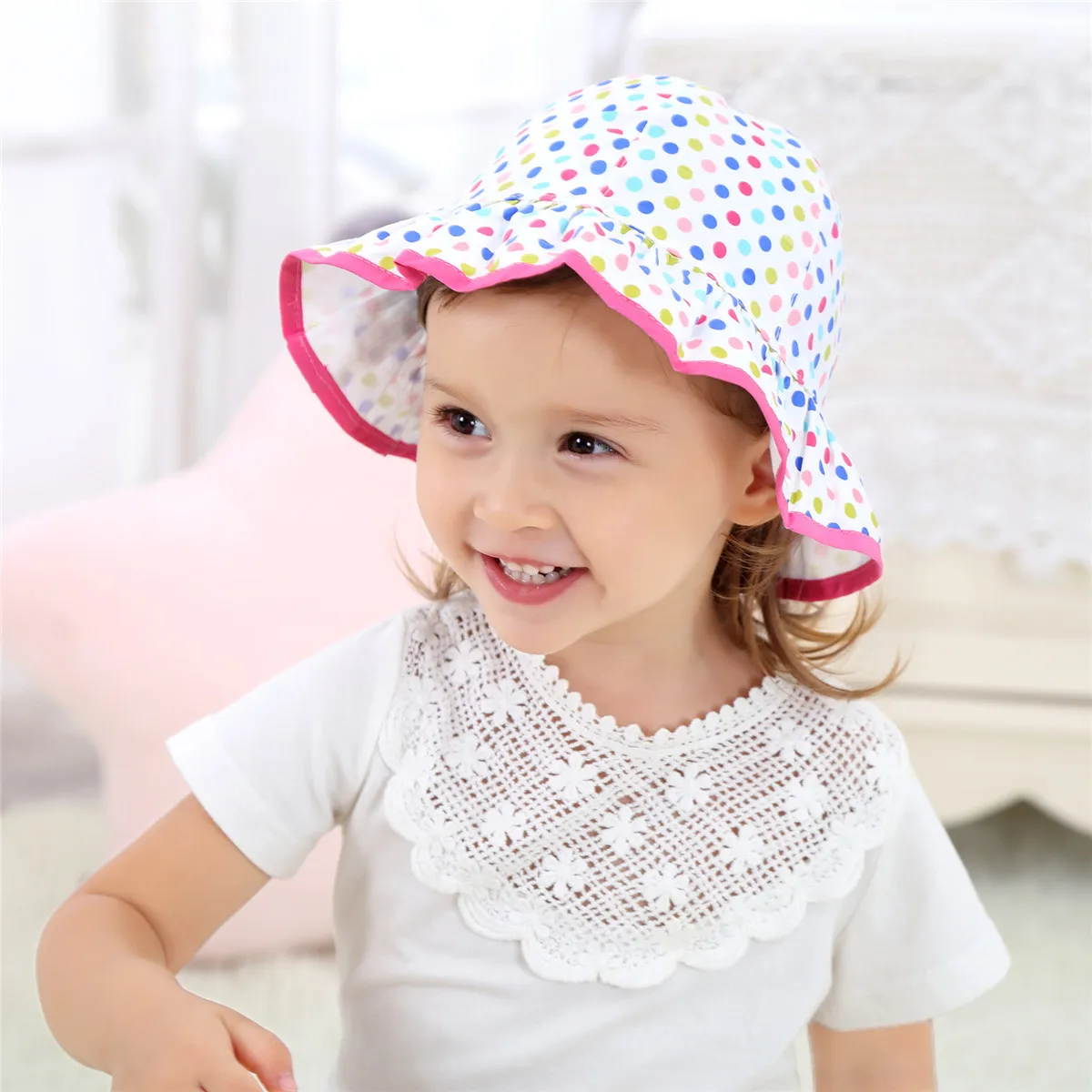 Summer Girls Hat Cute Outdoor Baby Sun Beach Wide Brim Toddler Kids Cap Floral Owl | Детская одежда и обувь