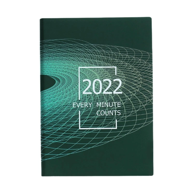 

594F Business Planner with Timetable Diary Leather Journal for Office School Monthly Index Tabs 200 Sheets Eye Caring Papers