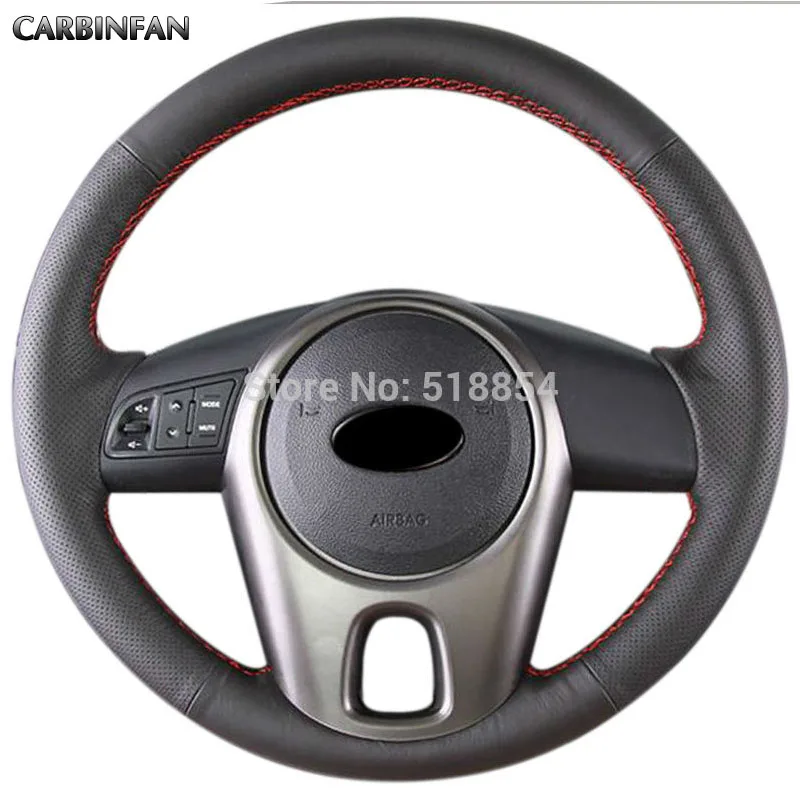 Искусственная кожа черного цвета для Kia Forte Soul Rio 2009 2011|car steering wheel cover|steering coverwheel cover