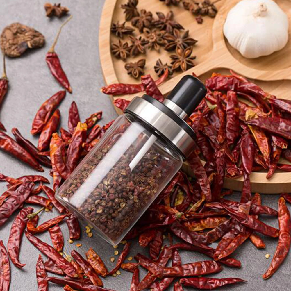 Кухня аксессуары Кухня Стекло приправа баночка для специй, соли перец горшок для хранения специй контейнер с ложкой органайзер для специй