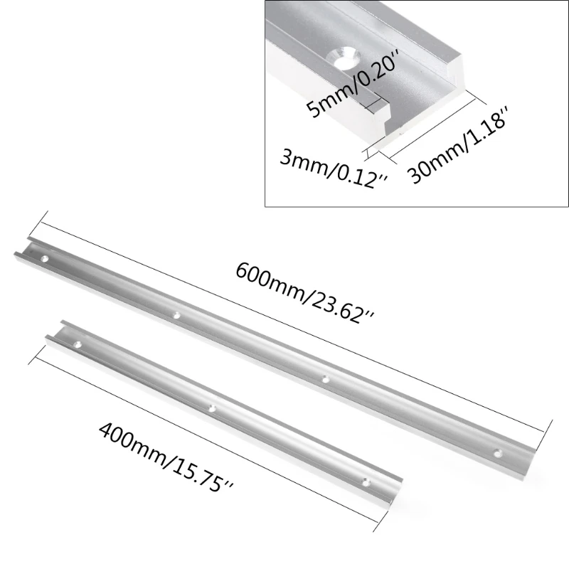 

400/600mm T-tracks Aluminum Slot Miter Track Jig Fixture For Router Table Bands