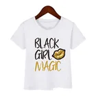 Милые Забавные футболки с принтом меланина, Милая футболка для маленьких девочек, черная волшебная детская одежда для девочек, летняя детская футболка