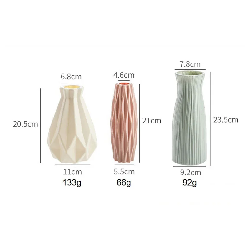 

Irregular Nordic Style Home Decor Plastic Vase Morandi Dried Flowers Pot Living Room Decoration Ornaments