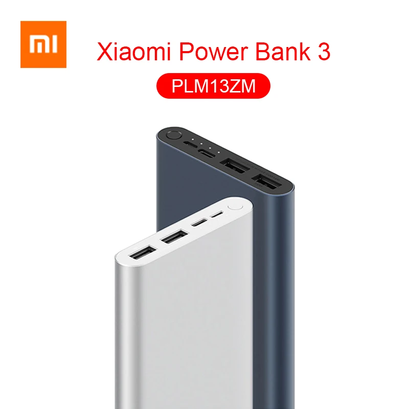 10000 мАч Xiaomi Mi внешний аккумулятор 3 PLM13ZM 18 Вт Быстрая зарядка 10000 мАч Внешний аккумулятор usb type C внешний аккумулятор для iPhone 11 Pro