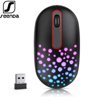 seenda rechargeable mouse for computer laptop led wireless mouse noiseless click plug and play mause gaming office