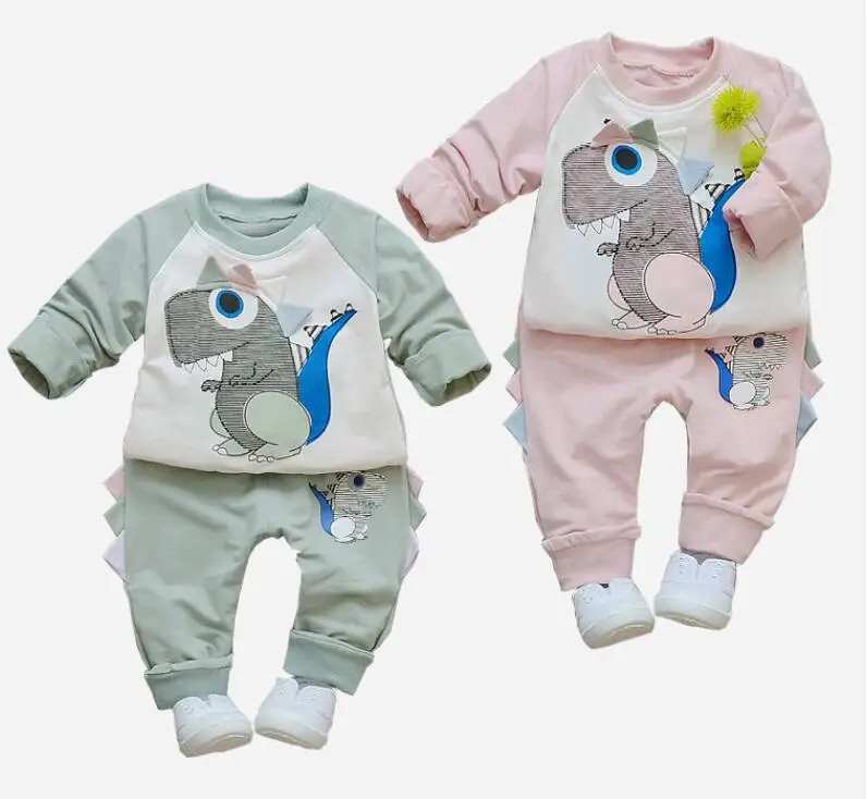 

Спортивный костюм для маленьких девочек и мальчиков 1-3 лет, Топ с длинным рукавом и длинные штаны, комплект из 2 предметов